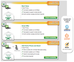 CenturyLink Internet Pricing, Bend, Oregon