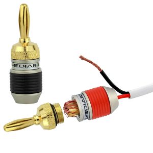 Mediabridge Banana Plugs - Corrosion-Resistant 24K Gold-Plated Connectors